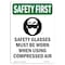 Signmission OSHA Sign, Glasses Must W/ Symbol, 10in X 7in Rigid Plastic, 7" W, 10" H, Portrait OS-SF-P-710-V-11306 - alternate 1